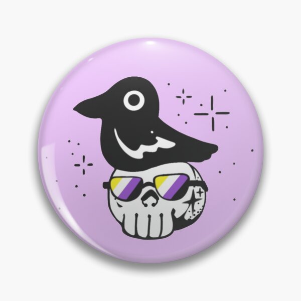Item preview, Nonbinary Enby Crow on Cool Skull  designed and sold by Jae  Rainbow.