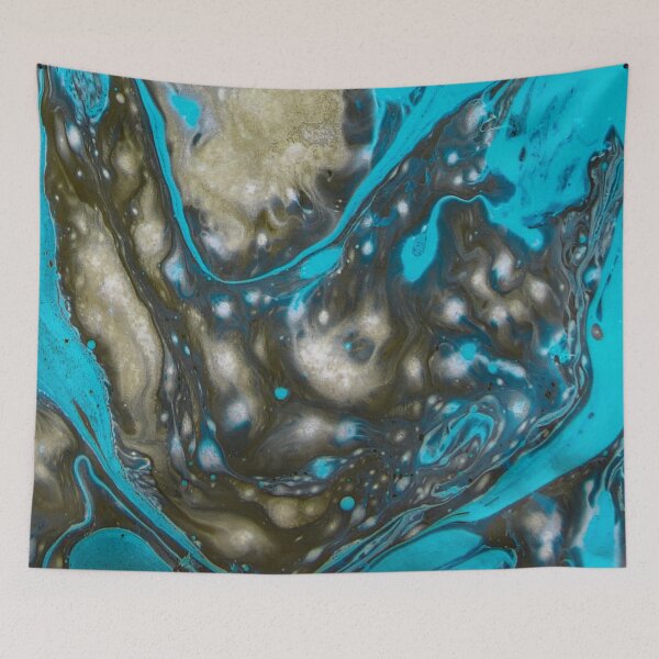 Item preview, Hydro Dipped Molten Blue and Silver designed and sold by ArtRoomOregon.
