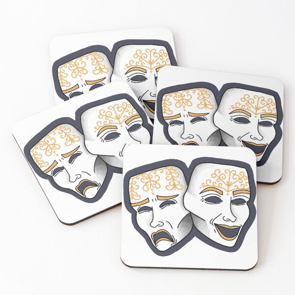 Item preview, Theatre Masks (White) designed and sold by BrushedByGrace.