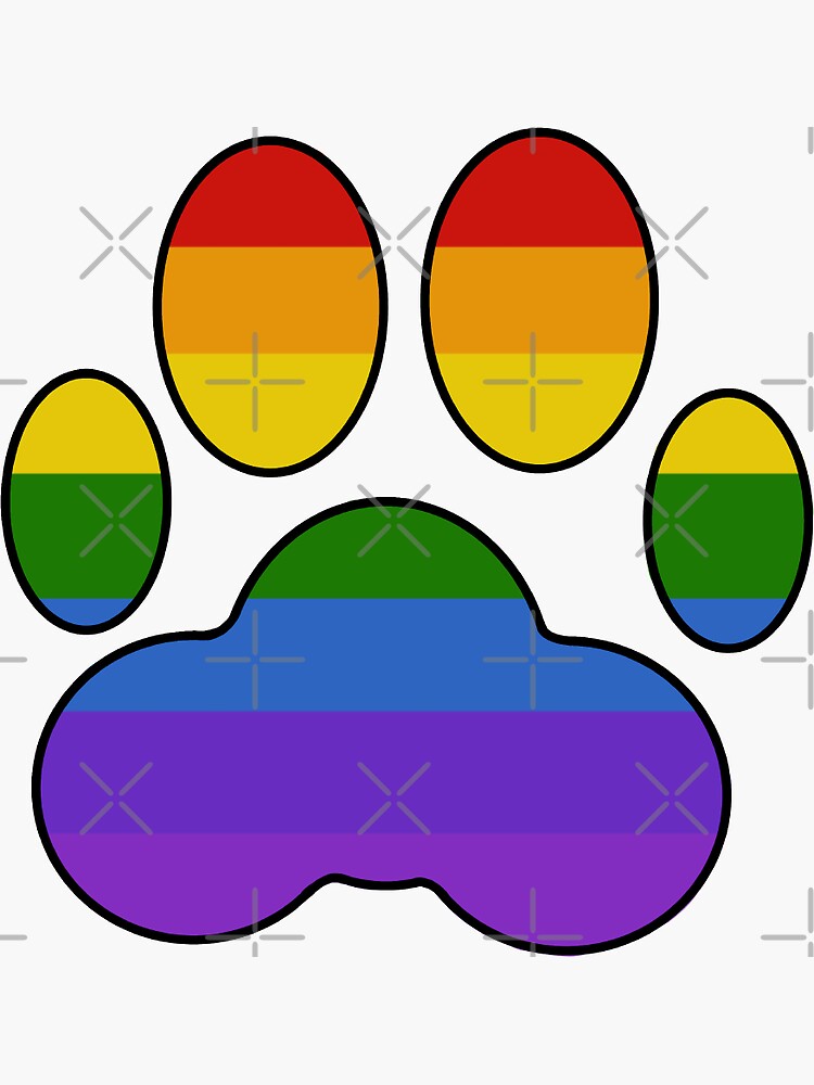 Lgbtq Pride Paws Rainbow Sticker For Sale By Echoskyart Redbubble