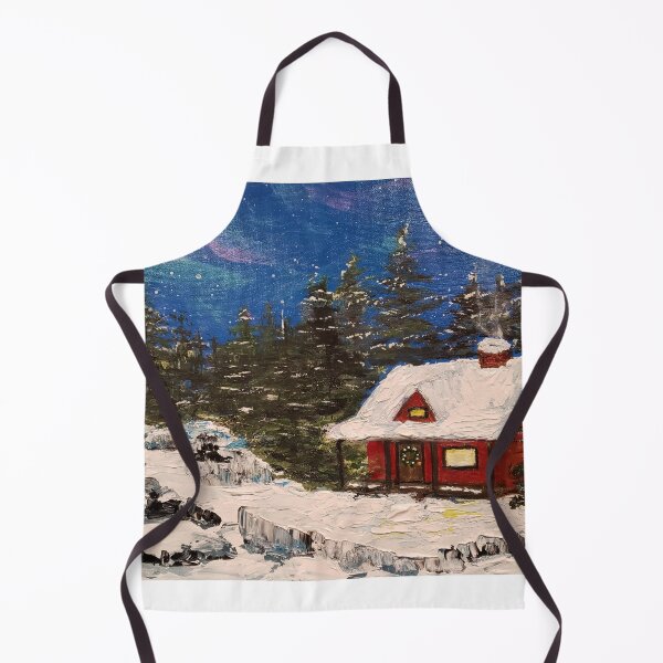 Item preview, Aurora Borealis Forest Cabin designed and sold by LivingArtBrenda.