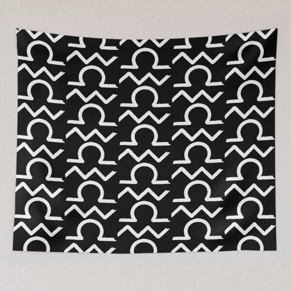 Item preview, Libra and Aquarius Combined Zodiac Signs Double Horoscope Symbols in White designed and sold by Zodiafy-Designs.