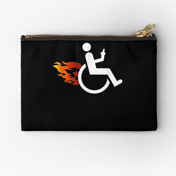 Funny Handicap Disabled Ampu Humor Sarcastic Wheelchair Zipper Pouch