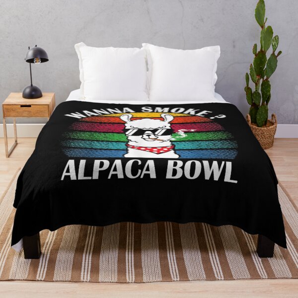 Aperçu de l'œuvre Wanna Smoke Alpaga Bowl Cute Weed Funny Cannabis Alpaga créée et vendue par shirleyfinley.
