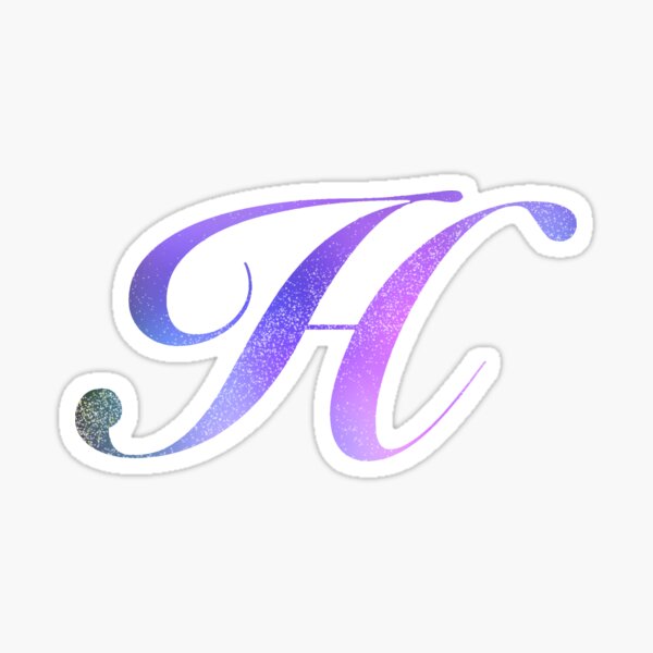 Monogram Galaxy Cursive Letter H Sticker for Sale by sporadicdoodlin