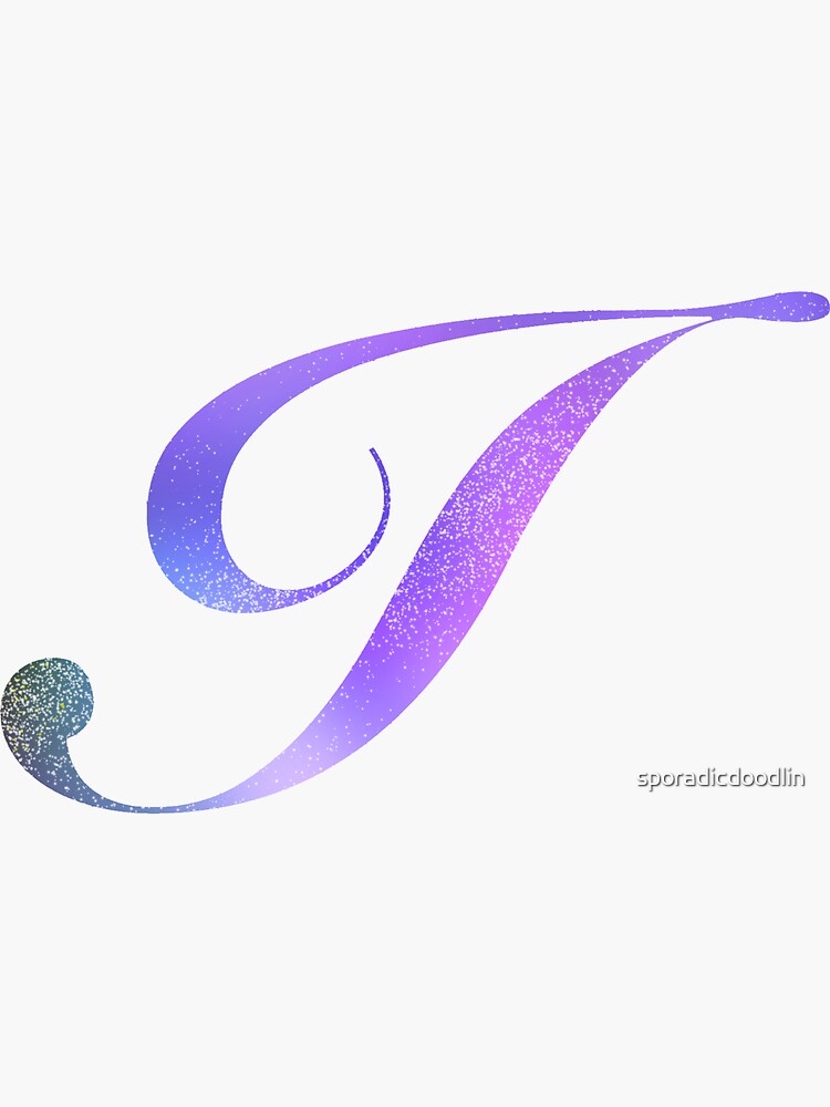 Monogram Galaxy Cursive Letter I Sticker for Sale by sporadicdoodlin