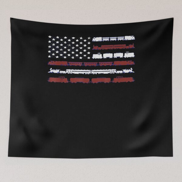 Item preview, Distressed Usa Flag Railroad Train Model Builder Hobby Gift designed and sold by shirleyfinley.