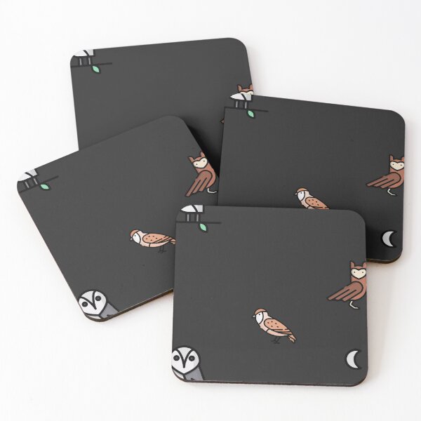 Item preview, owls at night dark pattern  designed and sold by TheWaterBirds.