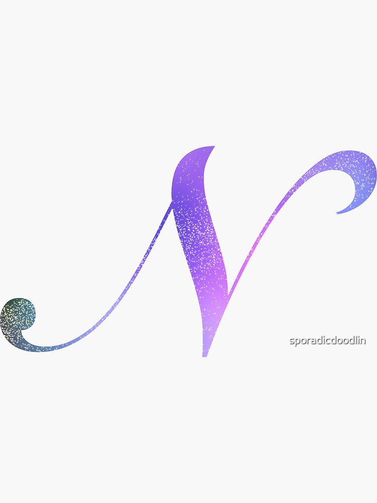 Monogram Floral Cursive Letter N Sticker for Sale by sporadicdoodlin