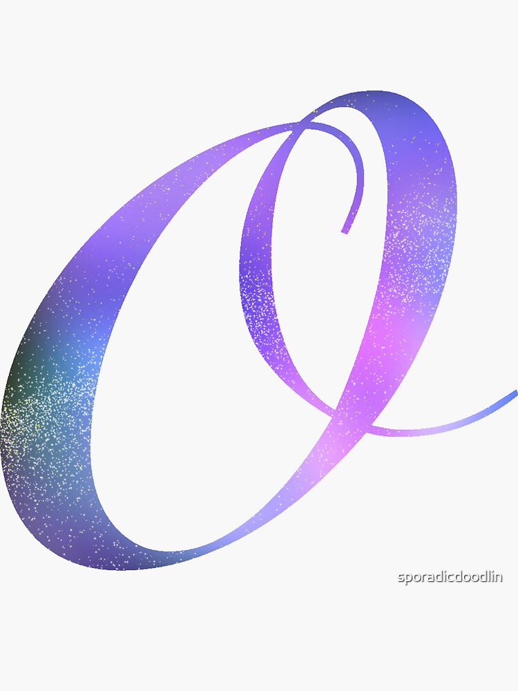 Monogram Galaxy Cursive Letter O Sticker for Sale by sporadicdoodlin