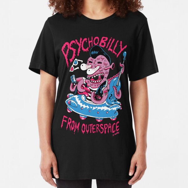 Psychobilly de outerspace T-shirt ajusté