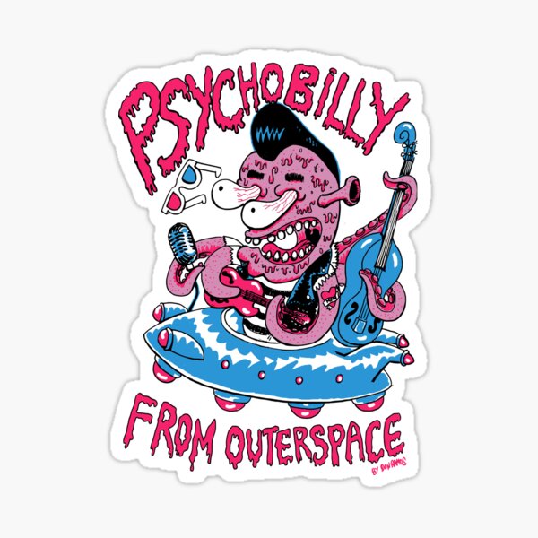 Psychobilly de outerspace Sticker