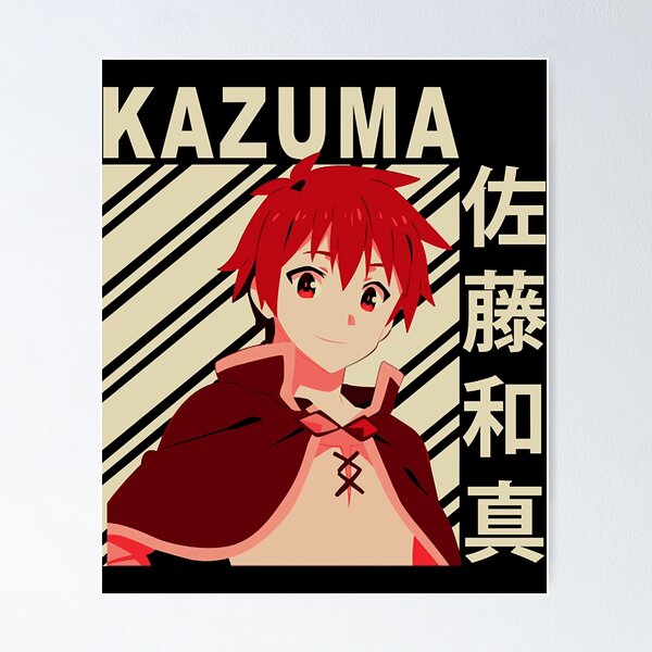 Kazuma Satou Konosuba Anime Vaporwave Grey Poster for Sale by JolantaLemke