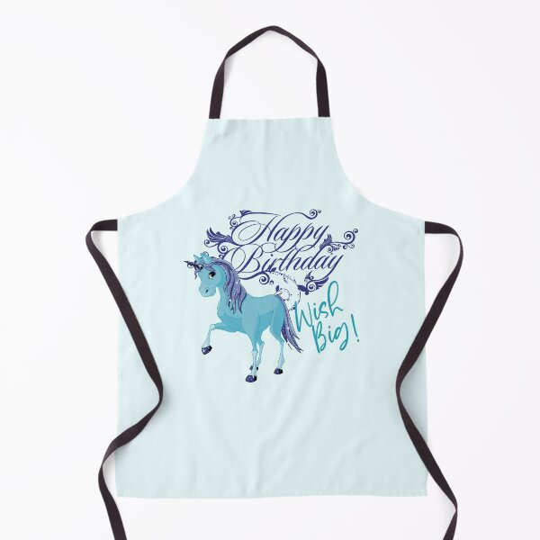 Item preview, “Happy Birthday” Wish Big! Blue Baby Unicorn designed and sold by PawsitiveMum.
