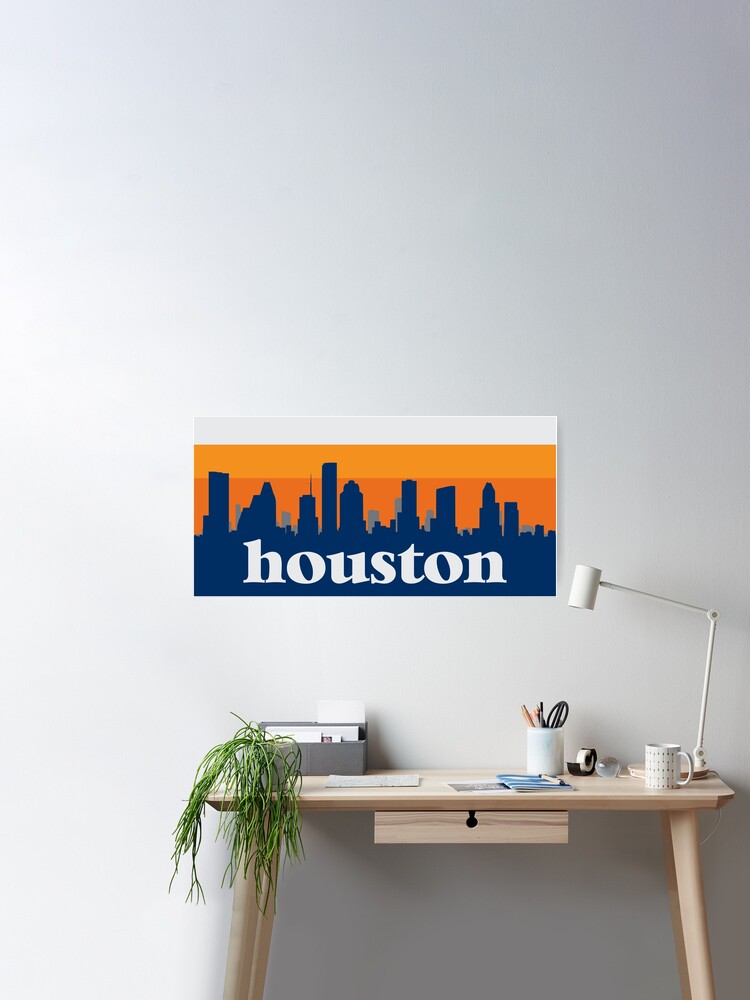 houston skyline logo Poster for Sale by CandlelightPrnt