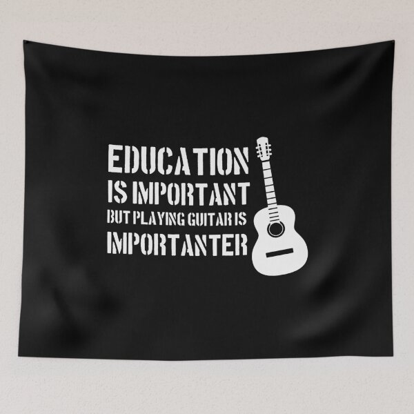 Item preview, Education Important but Guitar is Importanter Funny Guitar designed and sold by cool-merch.