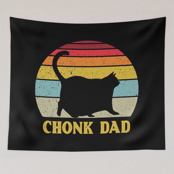 Item preview, Chonk Dad Black Cat Vintage Shirt  designed and sold by mlemmlem22.