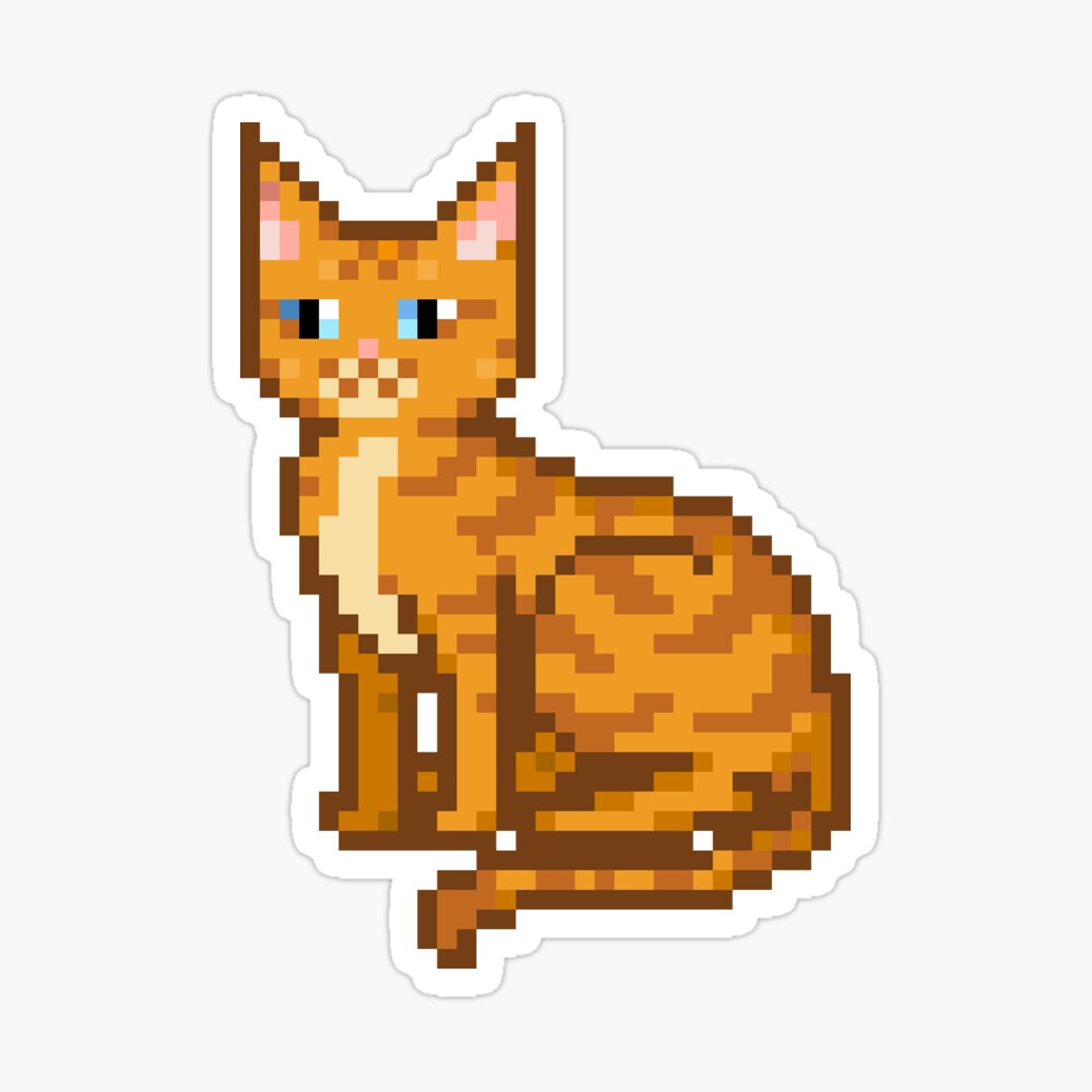 Pixilart - Orange Pixel Cat by Tygur8v