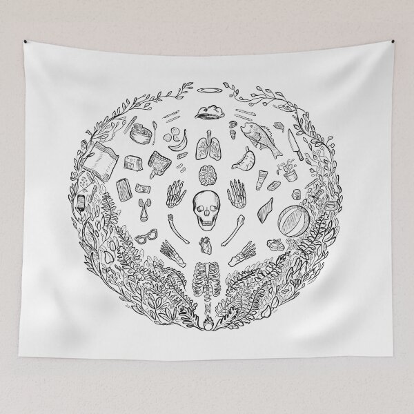 Item preview, Still Life 1 - Skull and Object Wreath designed and sold by etwice.