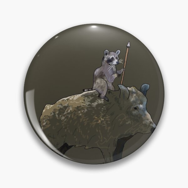 Item preview, Racoon Riding a Wild Boar designed and sold by JacobPMcE.