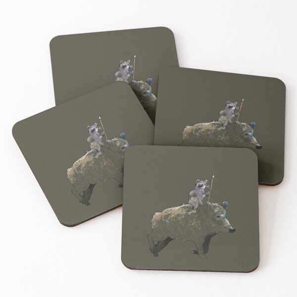 Item preview, Racoon Riding a Wild Boar designed and sold by JacobPMcE.