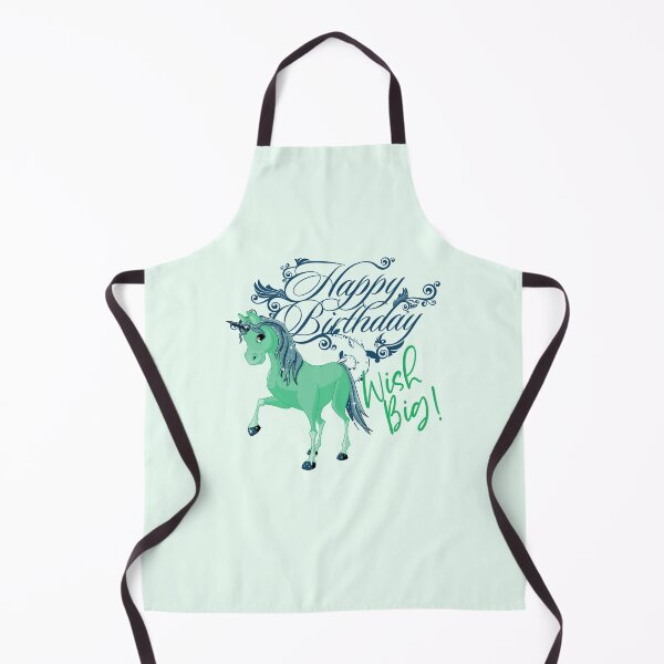 Item preview, “Happy Birthday” Wish Big! Aqua Baby Unicorn designed and sold by PawsitiveMum.