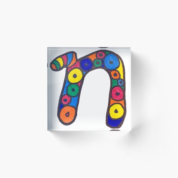 letter n in colorful circles Acrylic Block