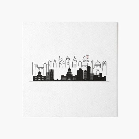 Louisville Skyline Outline Art Board Print for Sale by kosmickow