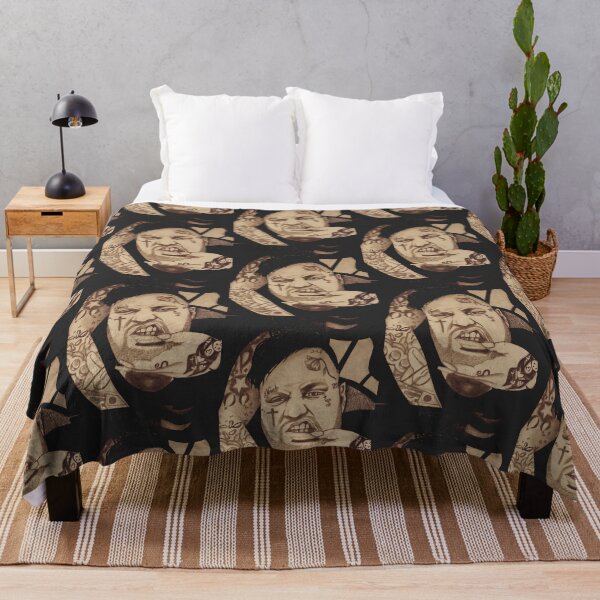 Jelly Roll Hand Drawn Portrait Throw Blanket