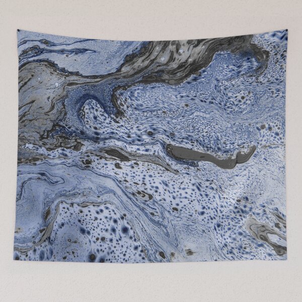 Item preview, Hydro Dipped Liquified Silver Blue Speckles designed and sold by ArtRoomOregon.