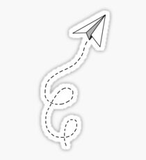 paper airplane - white Sticker