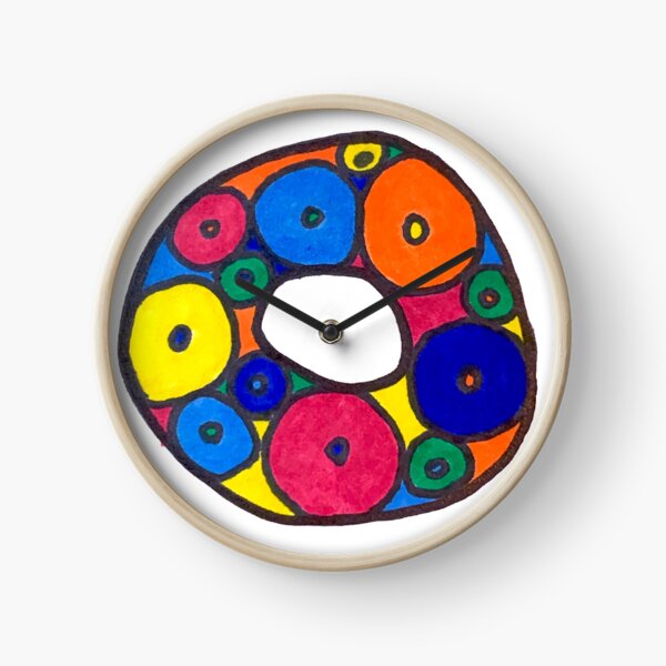 letter o in colorful circles Clock