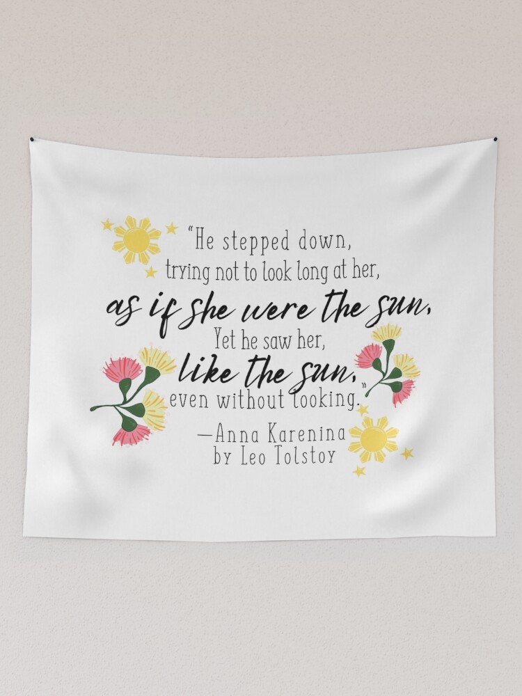 Thumbnail 2 of 3, Tapestry, Copy of Leo Tolstoy Anna Karenina Quote designed and sold by Dollfacedesign.