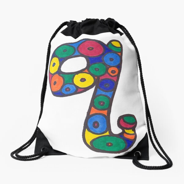 letter q in colorful circles Drawstring Bag
