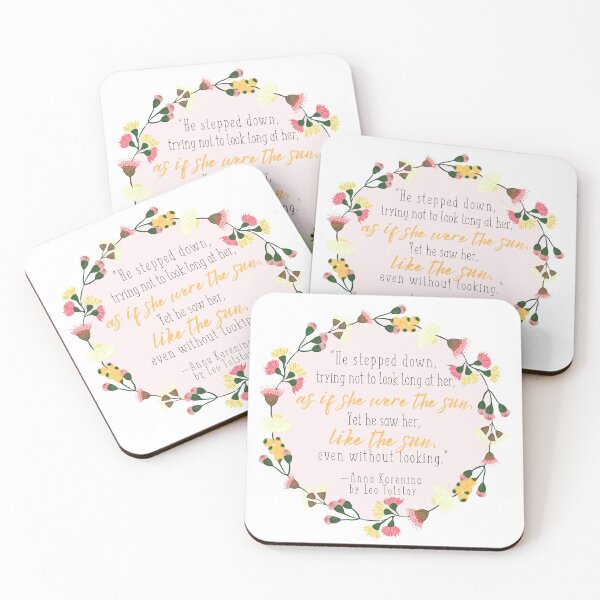 Item preview, Leo Tolstoy Anna Karenina Quote in Pink designed and sold by Dollfacedesign.