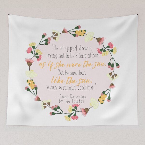 Item preview, Leo Tolstoy Anna Karenina Quote in Pink designed and sold by Dollfacedesign.