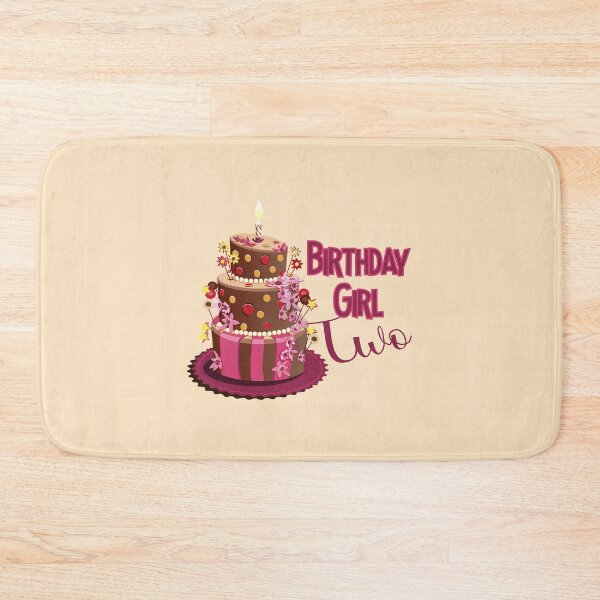 Item preview, “Happy Birthday Two” Trendy Chocolate Brown & Pink Cake (Beige) designed and sold by PawsitiveMum.