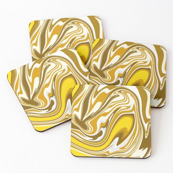 Item preview, Yellow And Gold Marble Pattern- Liquid art designed and sold by shivani21061993.
