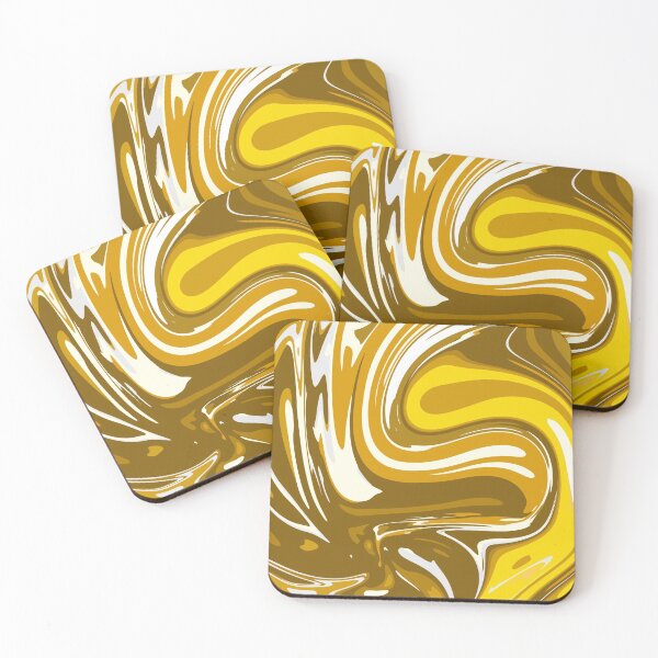 Item preview, Yellow And Gold Marble Pattern- Liquid art designed and sold by shivani21061993.