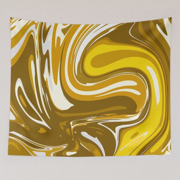 Item preview, Yellow And Gold Marble Pattern- Liquid art designed and sold by shivani21061993.