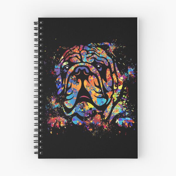 Item preview, Colorful English Bulldog Portrait designed and sold by k9printart.