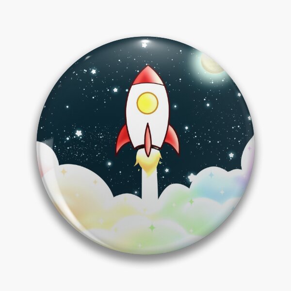 Item preview, Rocket with Pastel Rainbow Clouds designed and sold by Winvalerie.