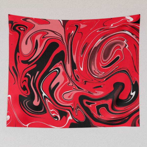 Item preview,  Pretty Red Rose And Black Marble Pattern- Liquid art designed and sold by shivani21061993.