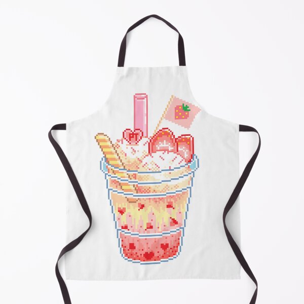 Item preview, Retro pixelated Strawberry ice cream cute pink designed and sold by Piosenka Art.