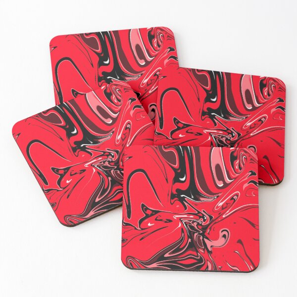Item preview,   Pretty Red Rose And Black Marble Pattern- Liquid art designed and sold by shivani21061993.