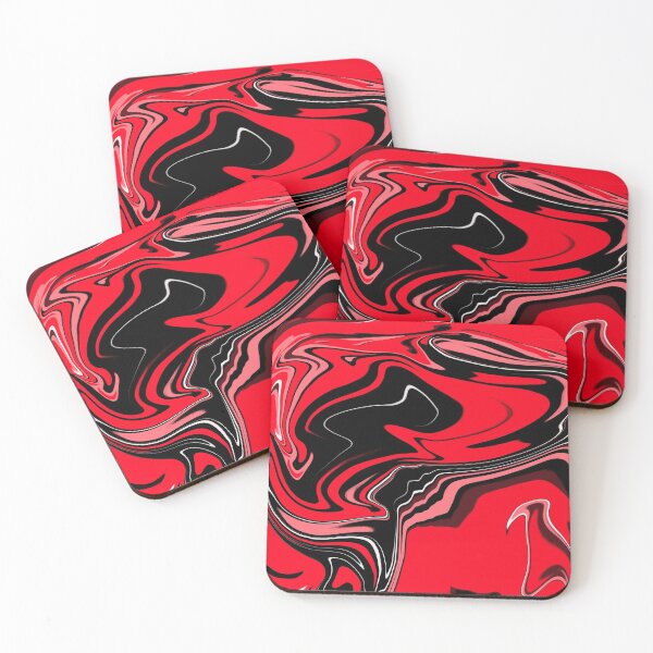 Item preview,   Pretty Red Rose And Black Marble Pattern- Liquid art designed and sold by shivani21061993.
