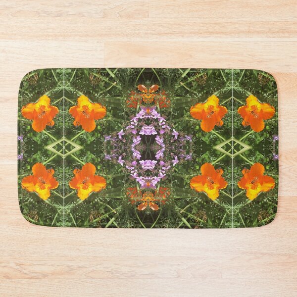 Item preview, Illuminated Bees Dance in Vivid Orange Poppies in Fields of Green and Lilac designed and sold by RoseAromas.