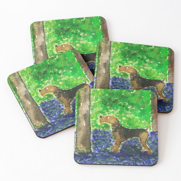 Item preview, Airedale Terrier Dog 'Bluebell Wood' designed and sold by archyscottie.