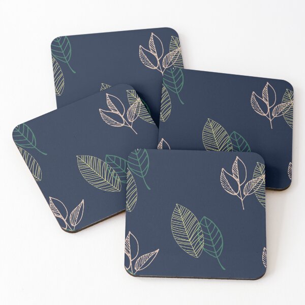 Item preview, Leafy pattern on dark background designed and sold by PatternParadise.