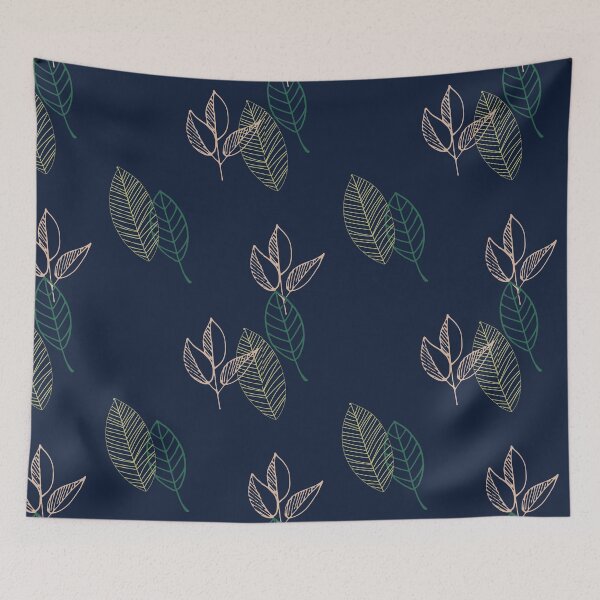 Item preview, Leafy pattern on dark background designed and sold by PatternParadise.